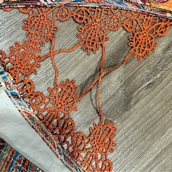 One World Orange Paisley Snake Skin Print Dress Women size Medium - Picture 8 of 14